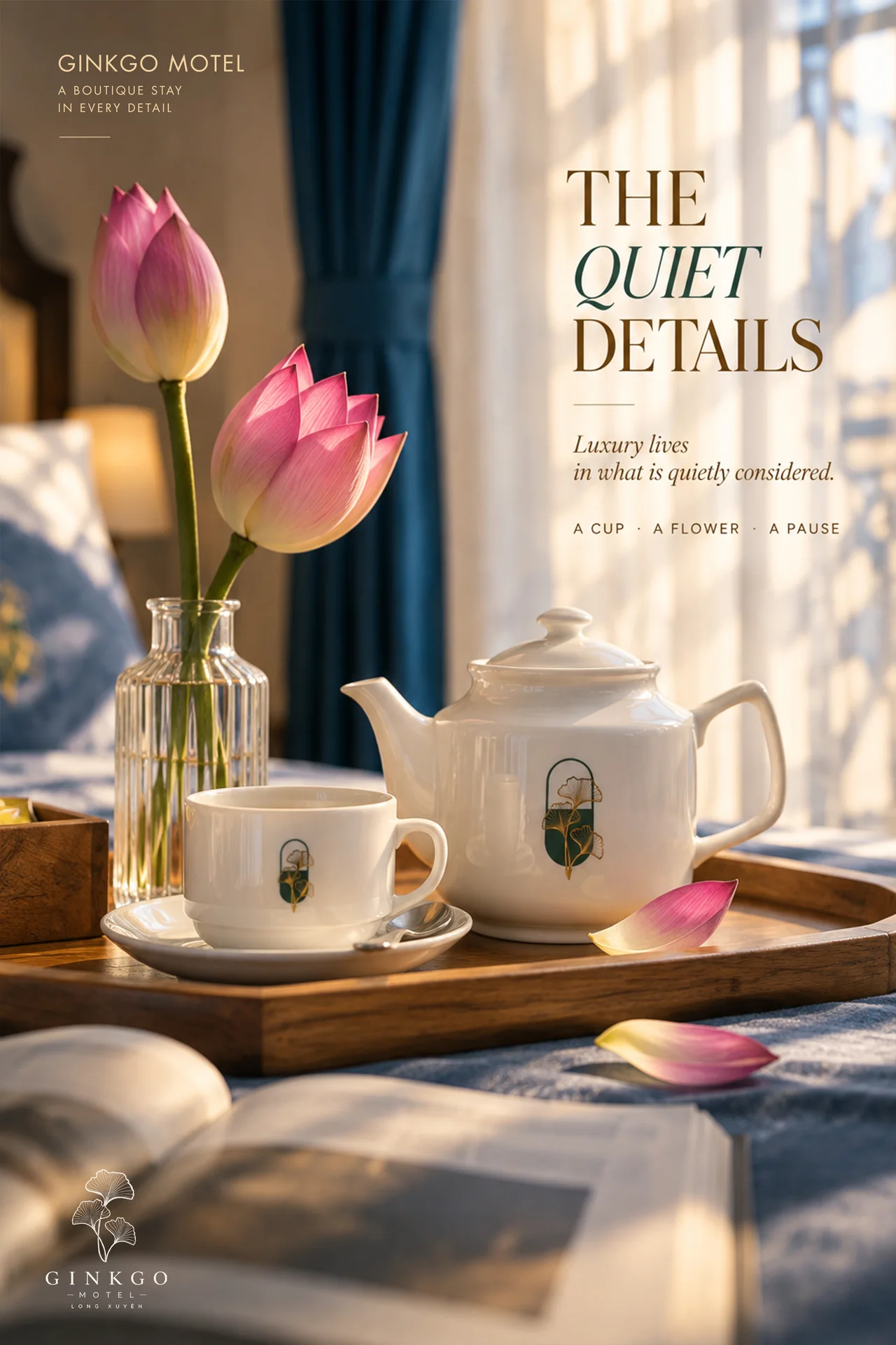 The quiet details — Luxury lives in what is quietly considered. A cup, a flower, a pause.