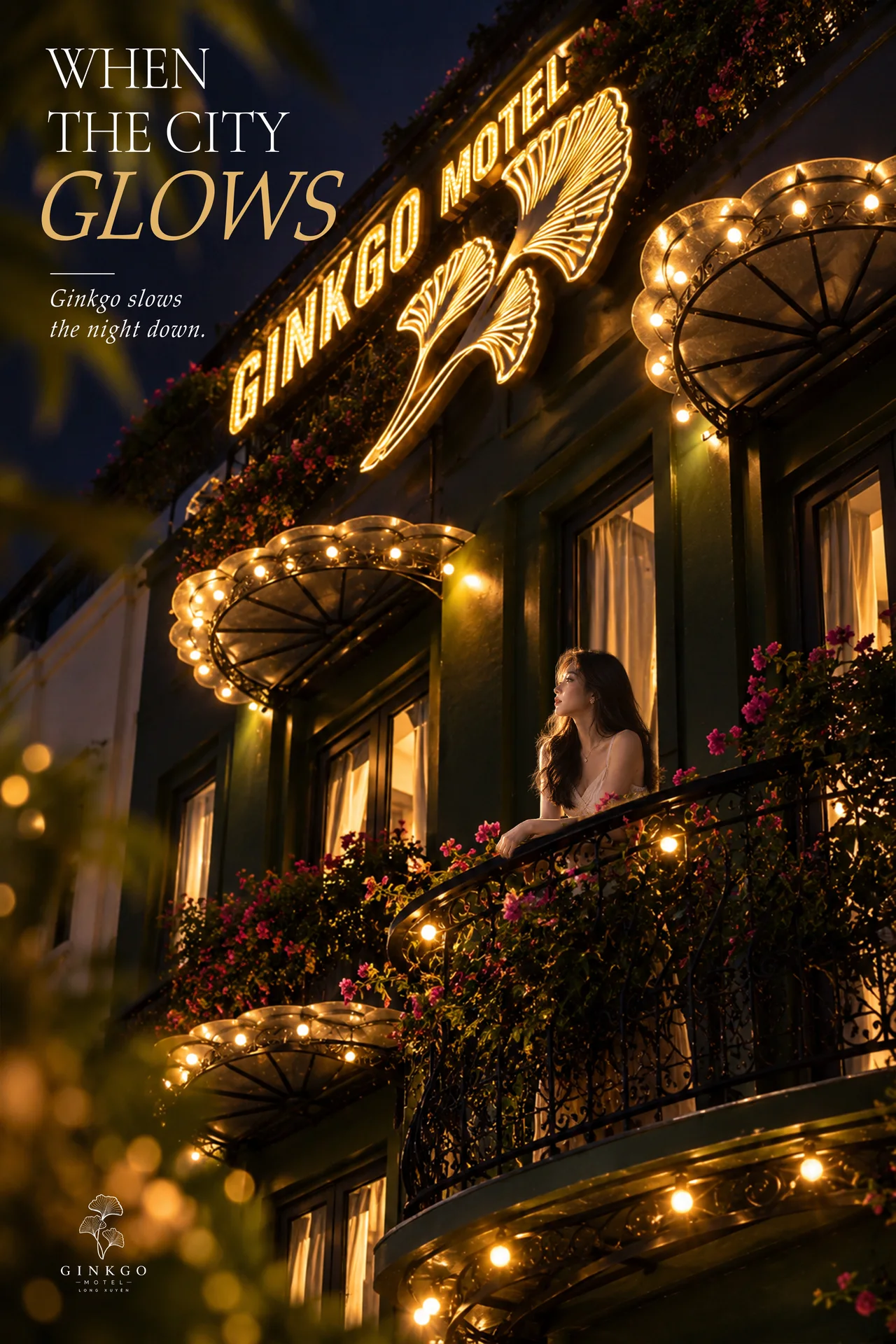 When the city glows — Ginkgo slows the night down.